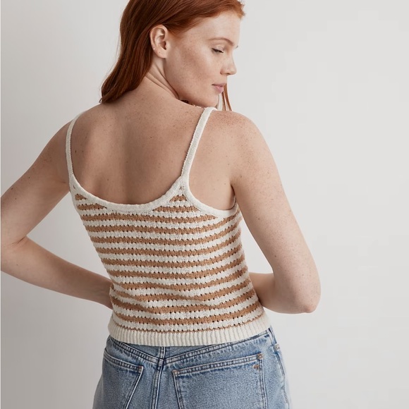 Madewell Striped Open-Stitch Sweater Tank - Picture 4 of 7